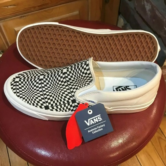NEW Men’s VANS Slip-On 98 DX Warp Checker Shoes - Picture 2 of 8